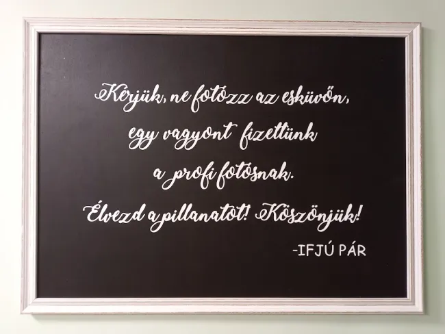 Táblák esküvőre